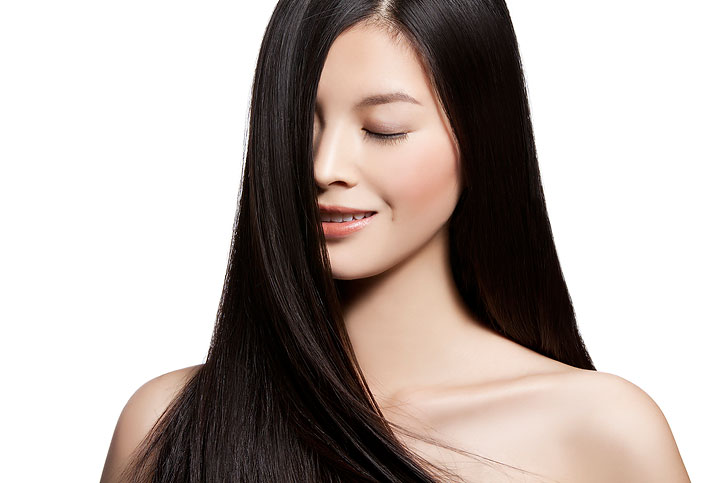 Young Chinese woman with long silky hair-High-res stock photo for download