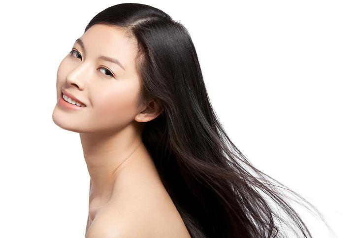 Young Chinese woman with long silky hair-High-res stock photo for download