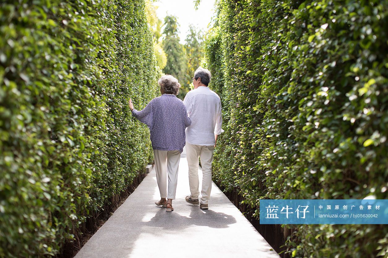 快乐的老年夫妇欣赏景色