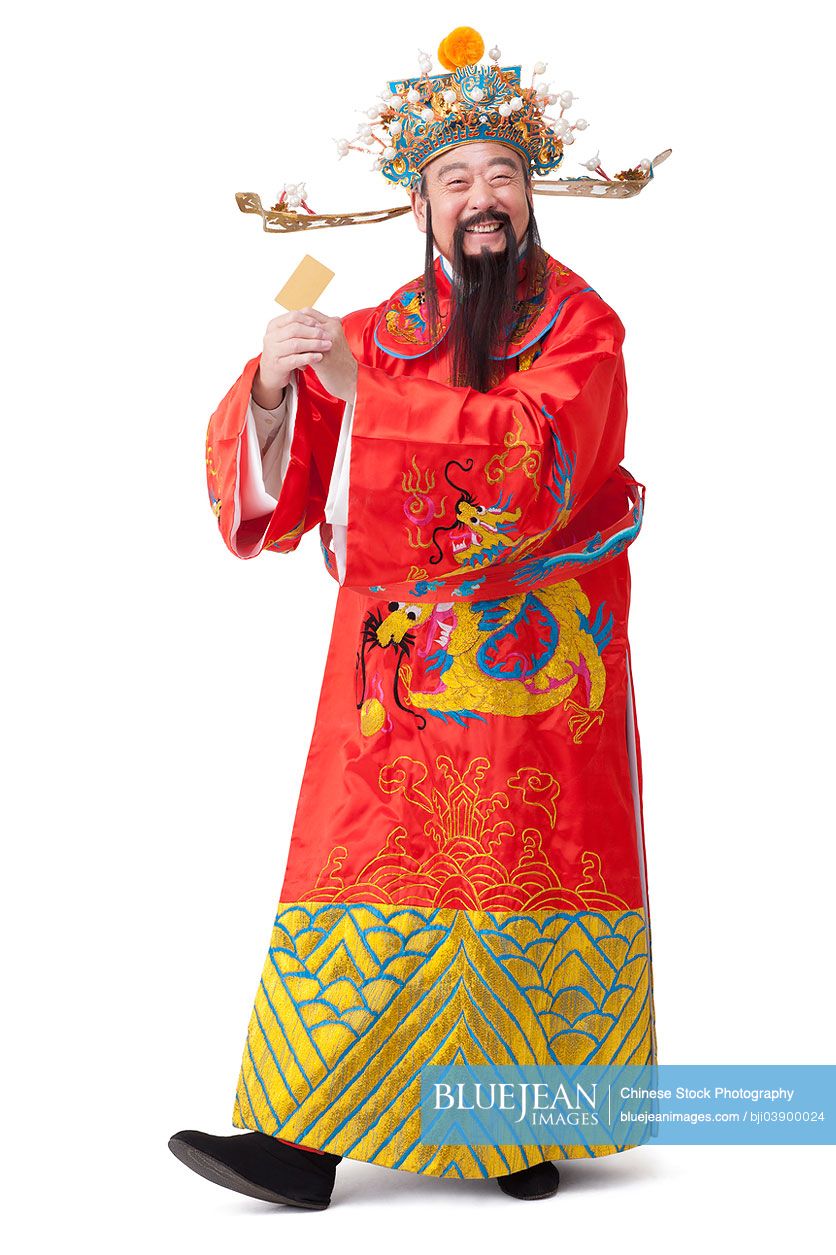 Chinese God of Wealth with credit card
