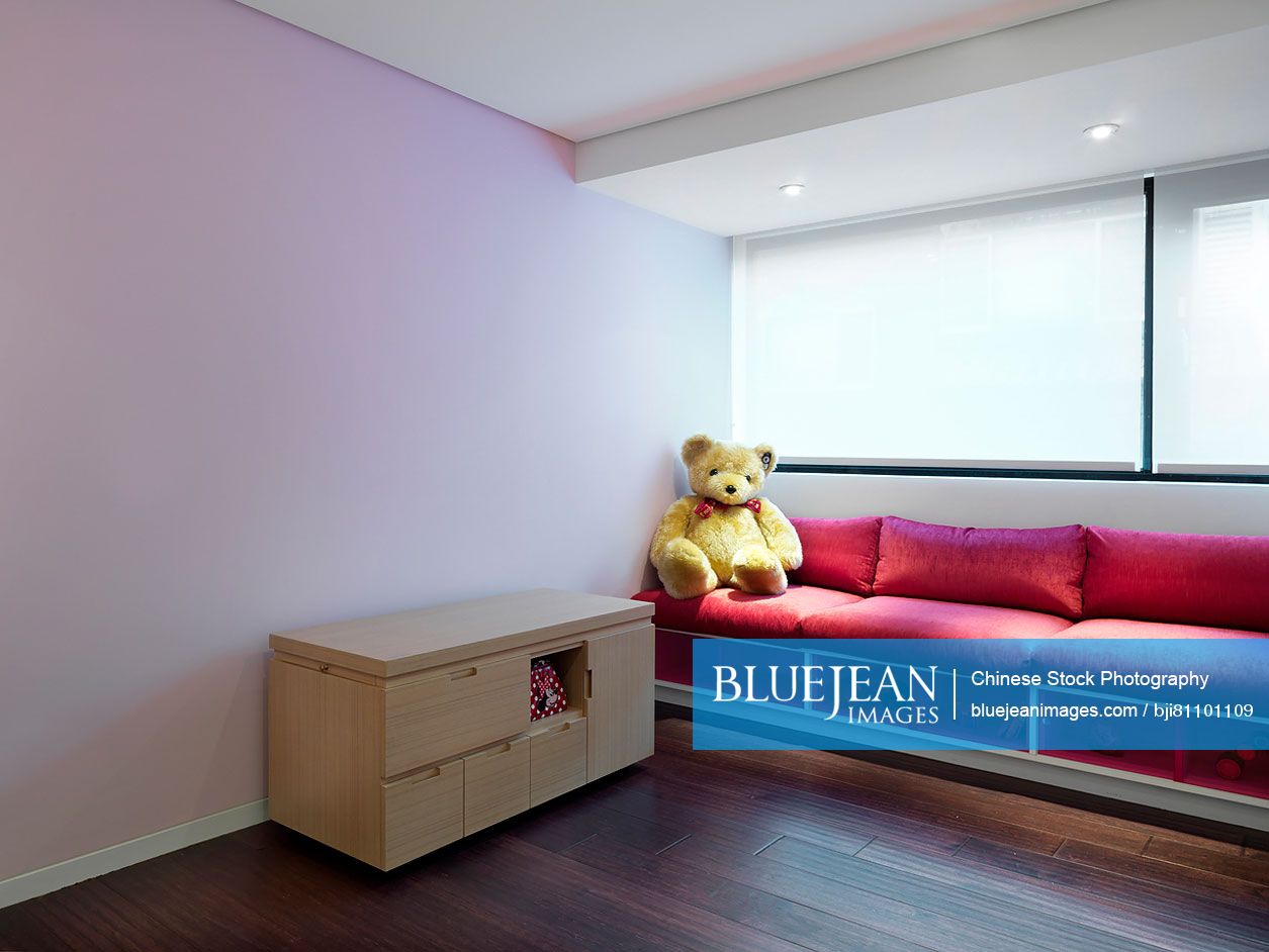 Children's room with a teddy bear