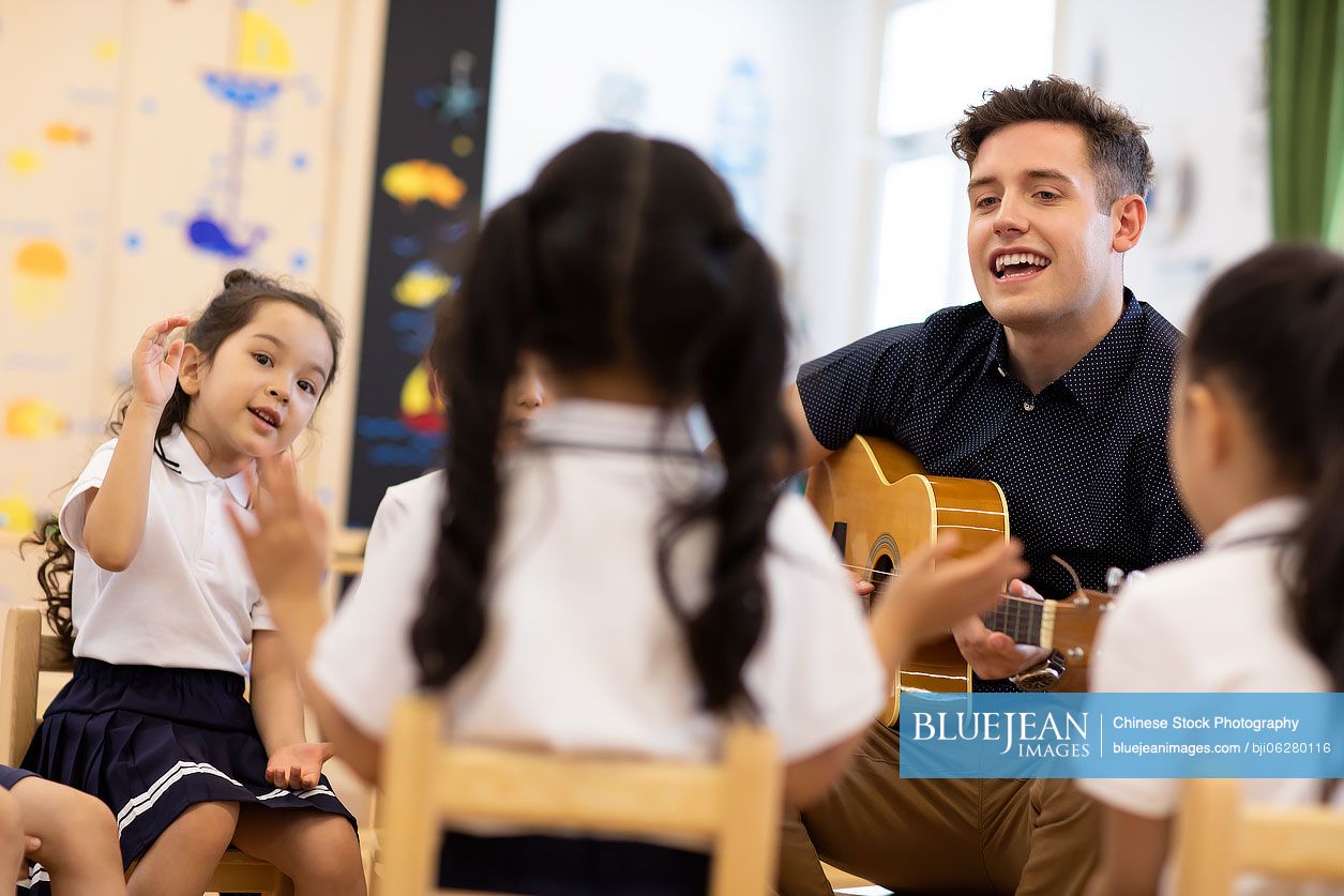 Music class in kindergarten