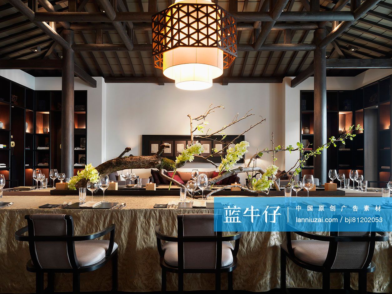 Large dining table in elegant dining room