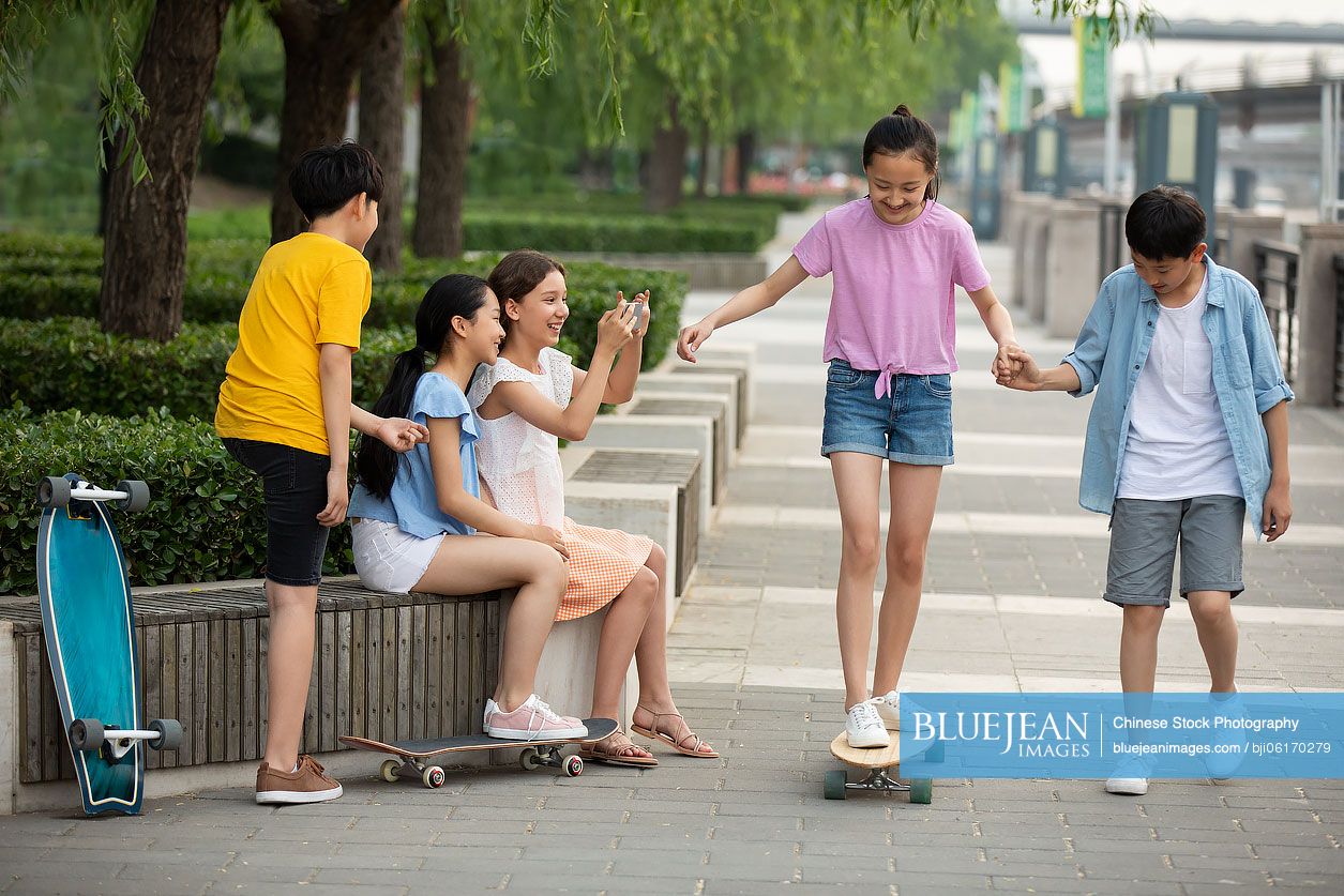 Teenagers having fun outdoors