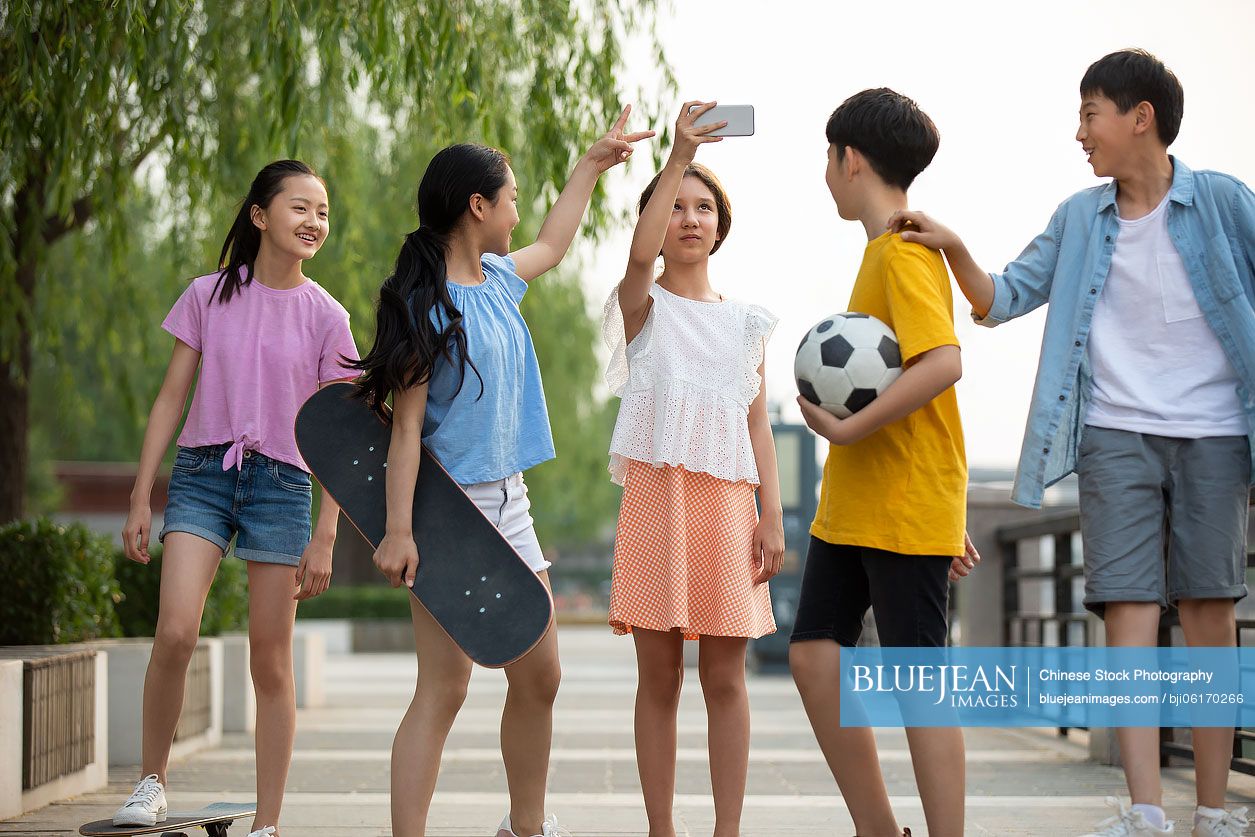 Teenagers having fun outdoors