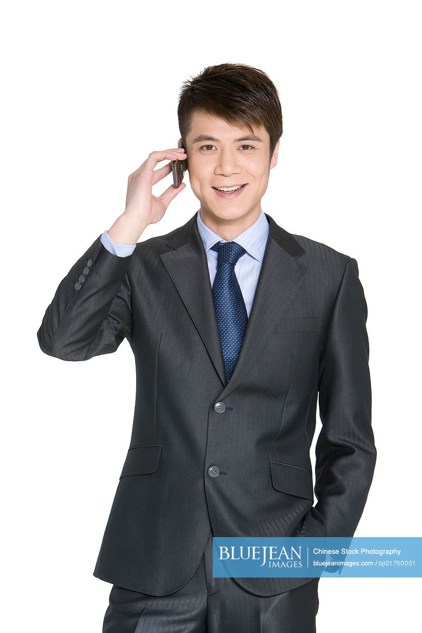 Young businessman using a mobile phone
