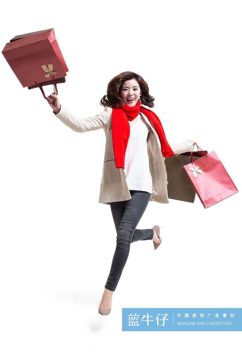 快乐的年轻女士购物