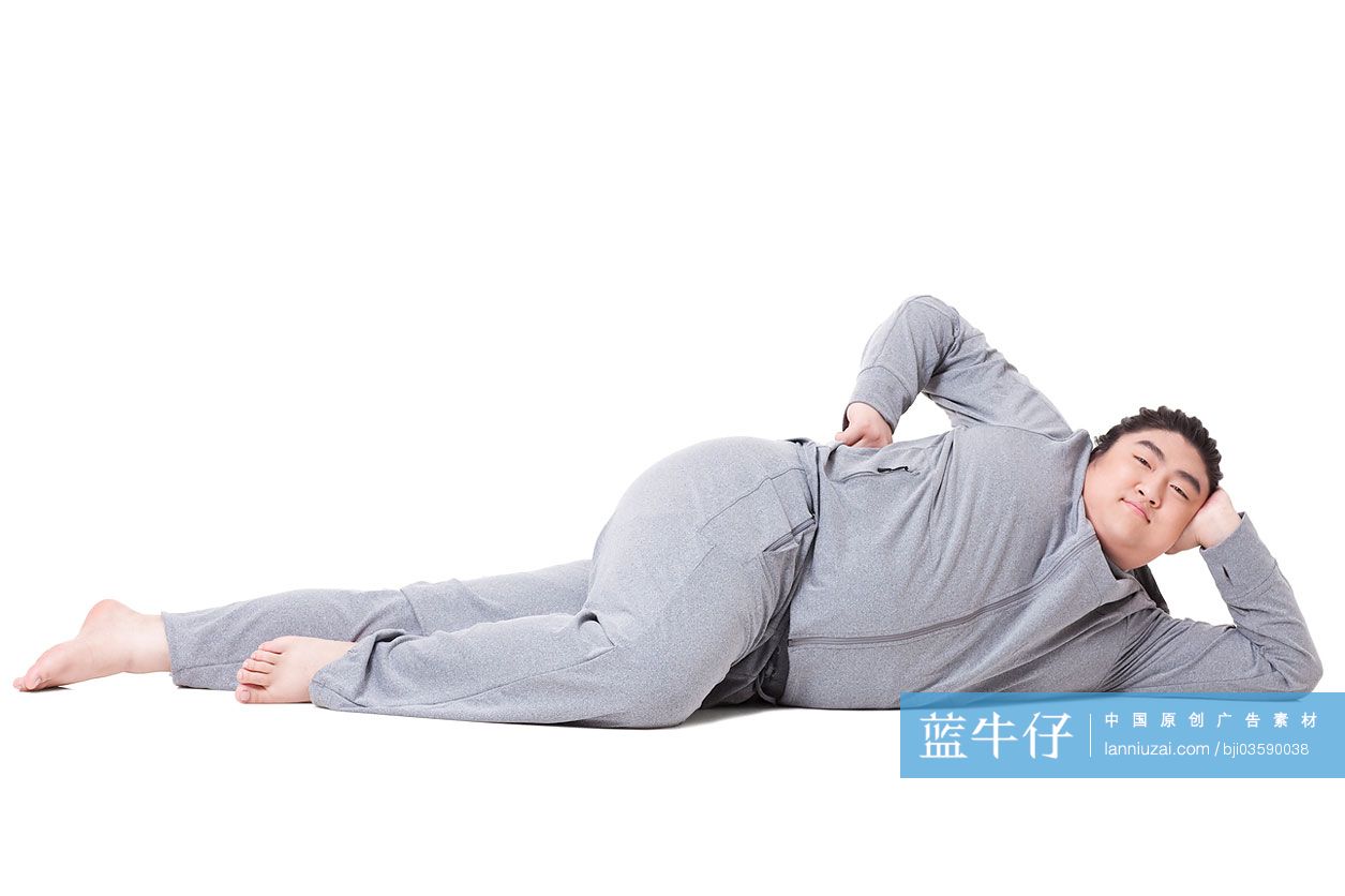 搞笑胖子侧卧