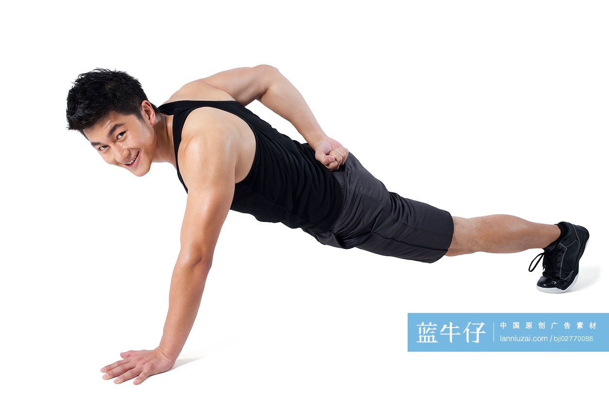 青年男子做单手俯卧撑