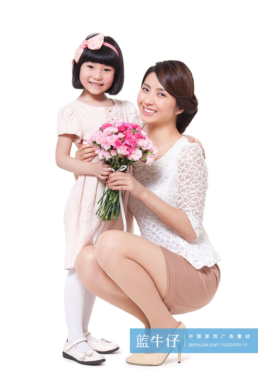 温馨母女与康乃馨