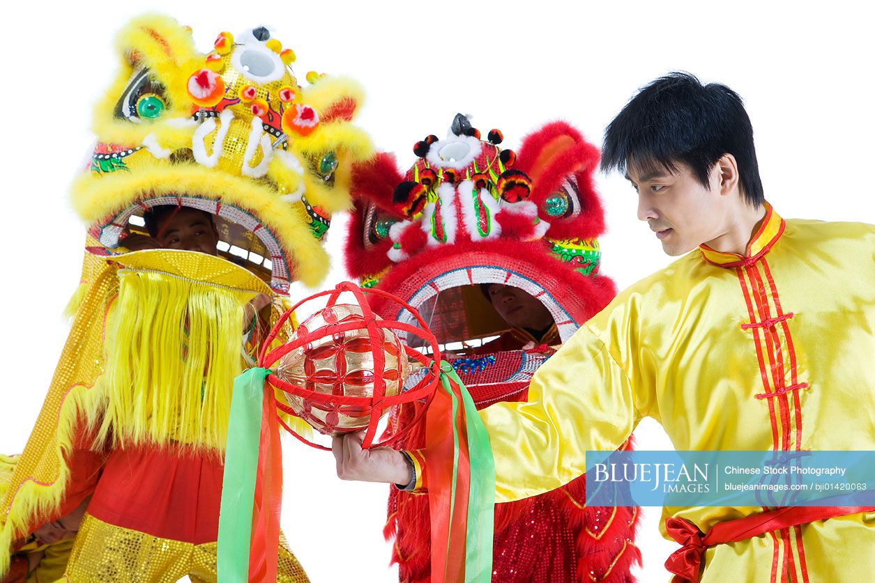 Chinese traditional lion dancing