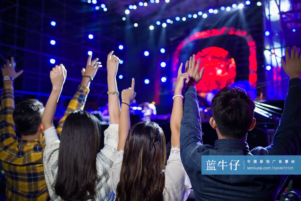 年轻人参加音乐节