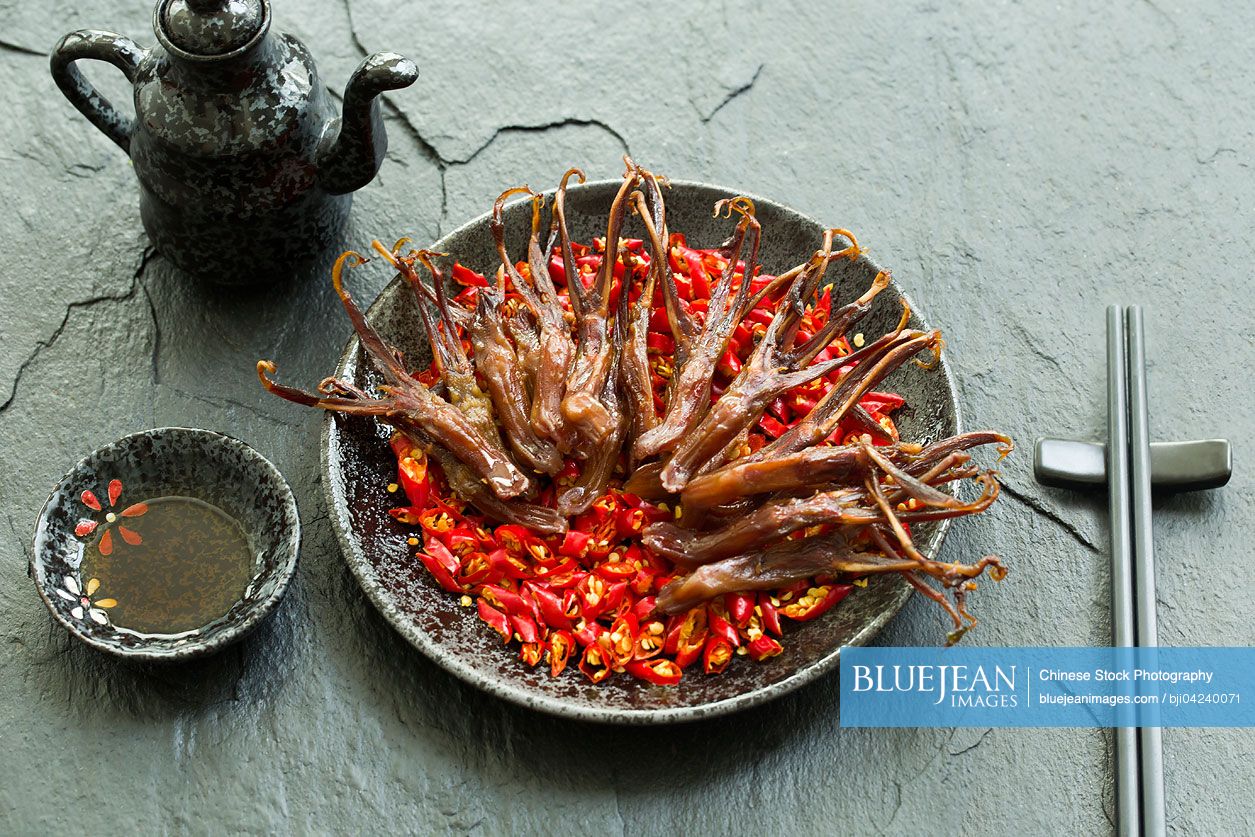 Chinese cuisine braised duck tongues