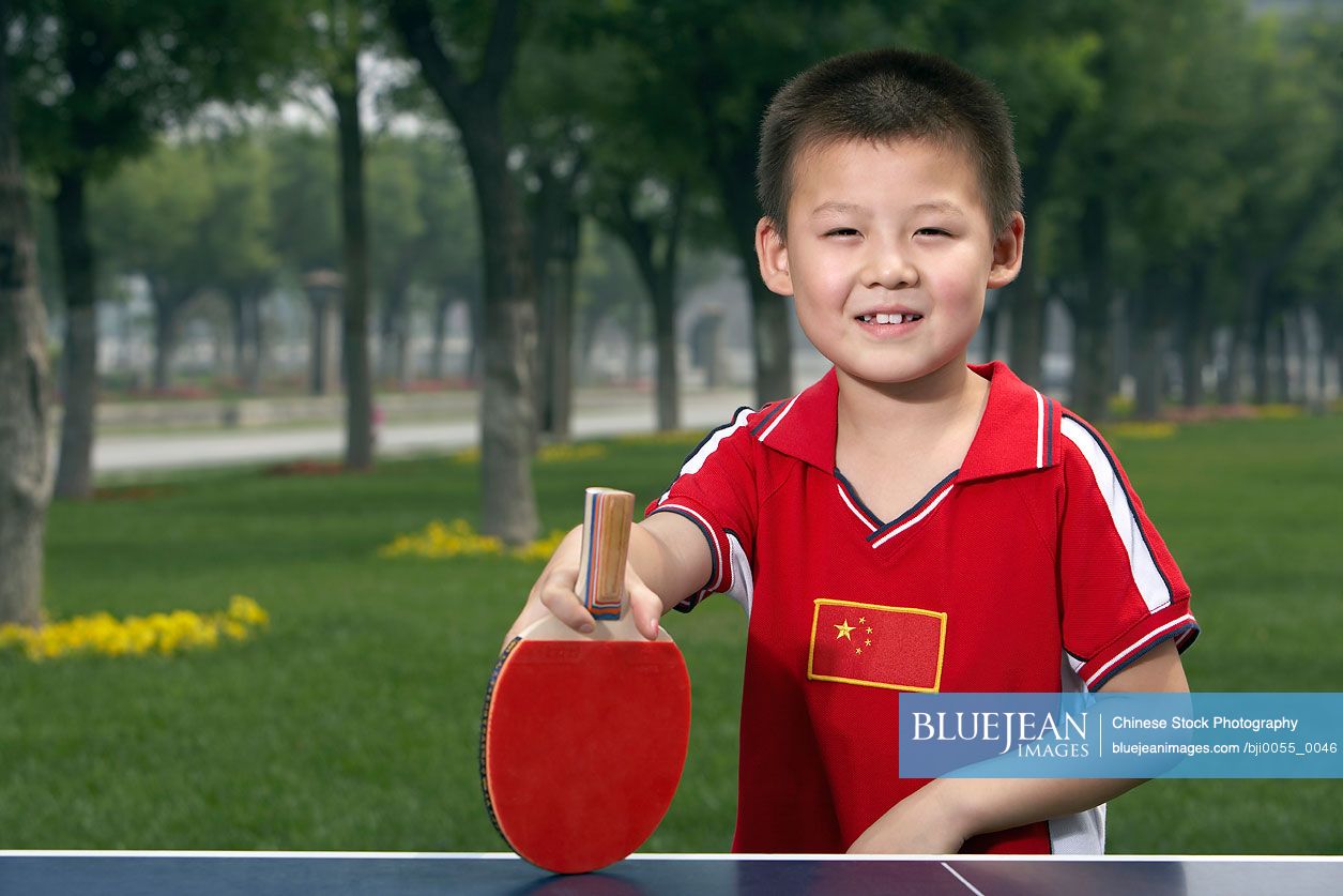 Chinese Boy Playing Ping Pong