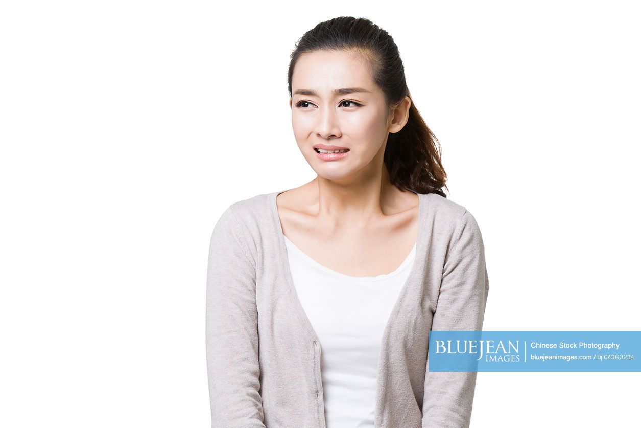 Young Chinese woman crying