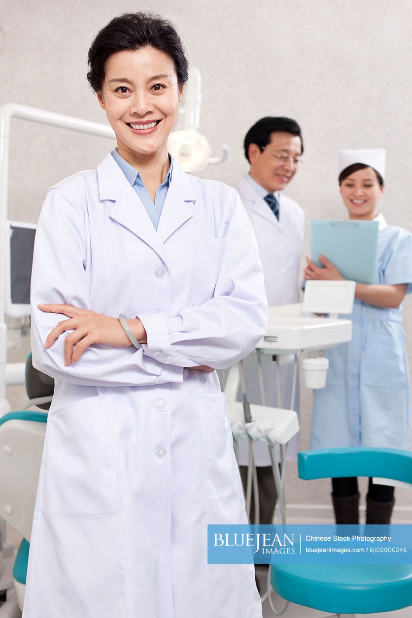 Chinese dentist in dental clinic