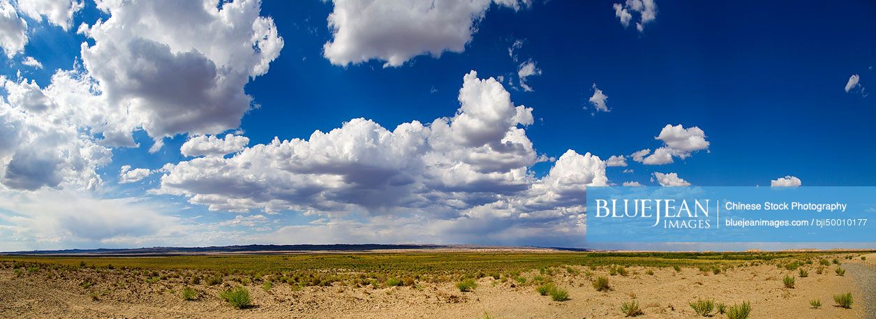 Sky and desert in Gansu province, China
