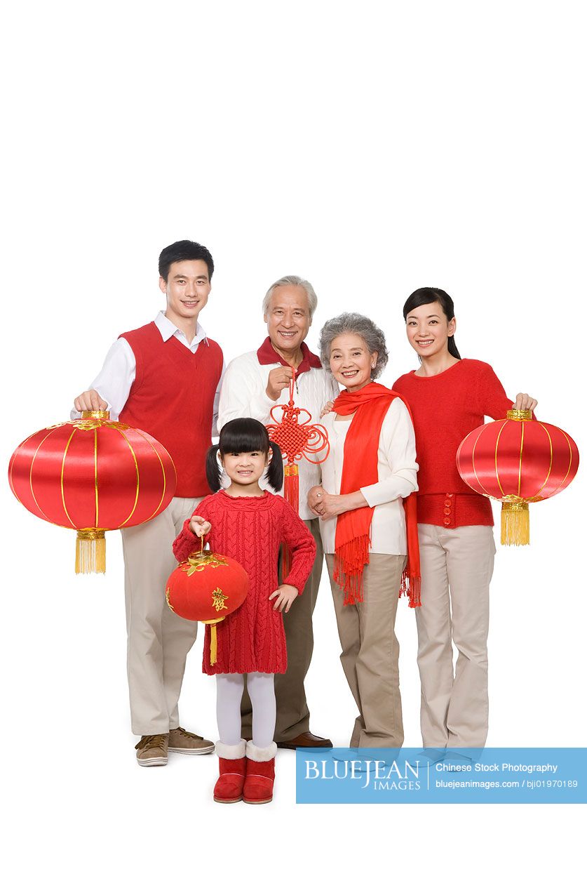 Family celebrating Chinese New Years