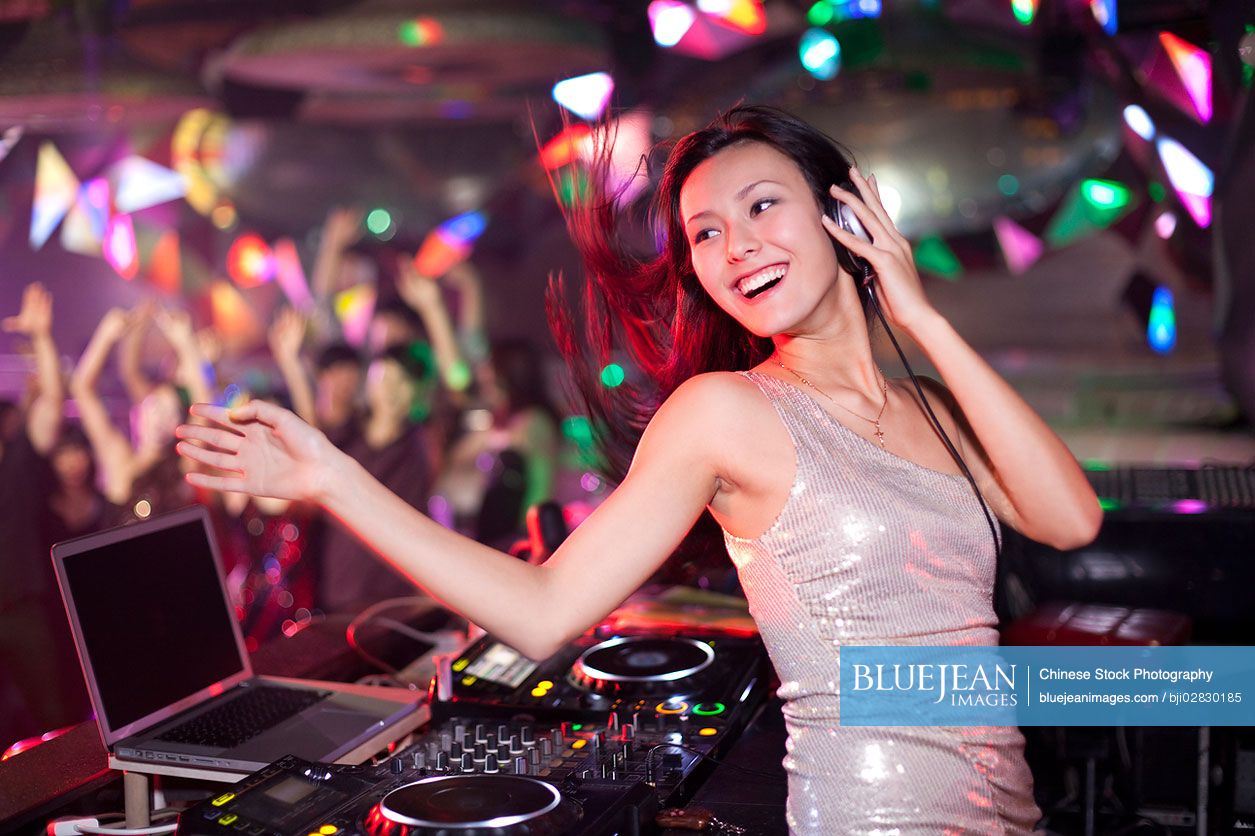 Chinese DJ in nightclub