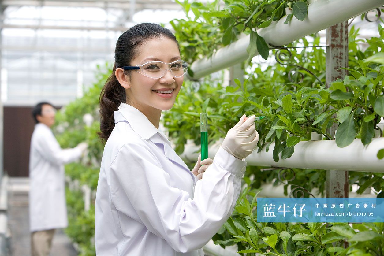 农艺师在现代农庄做科学研究