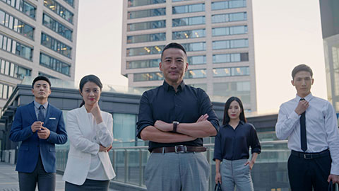 Portrait of confident Chinese business people,4K