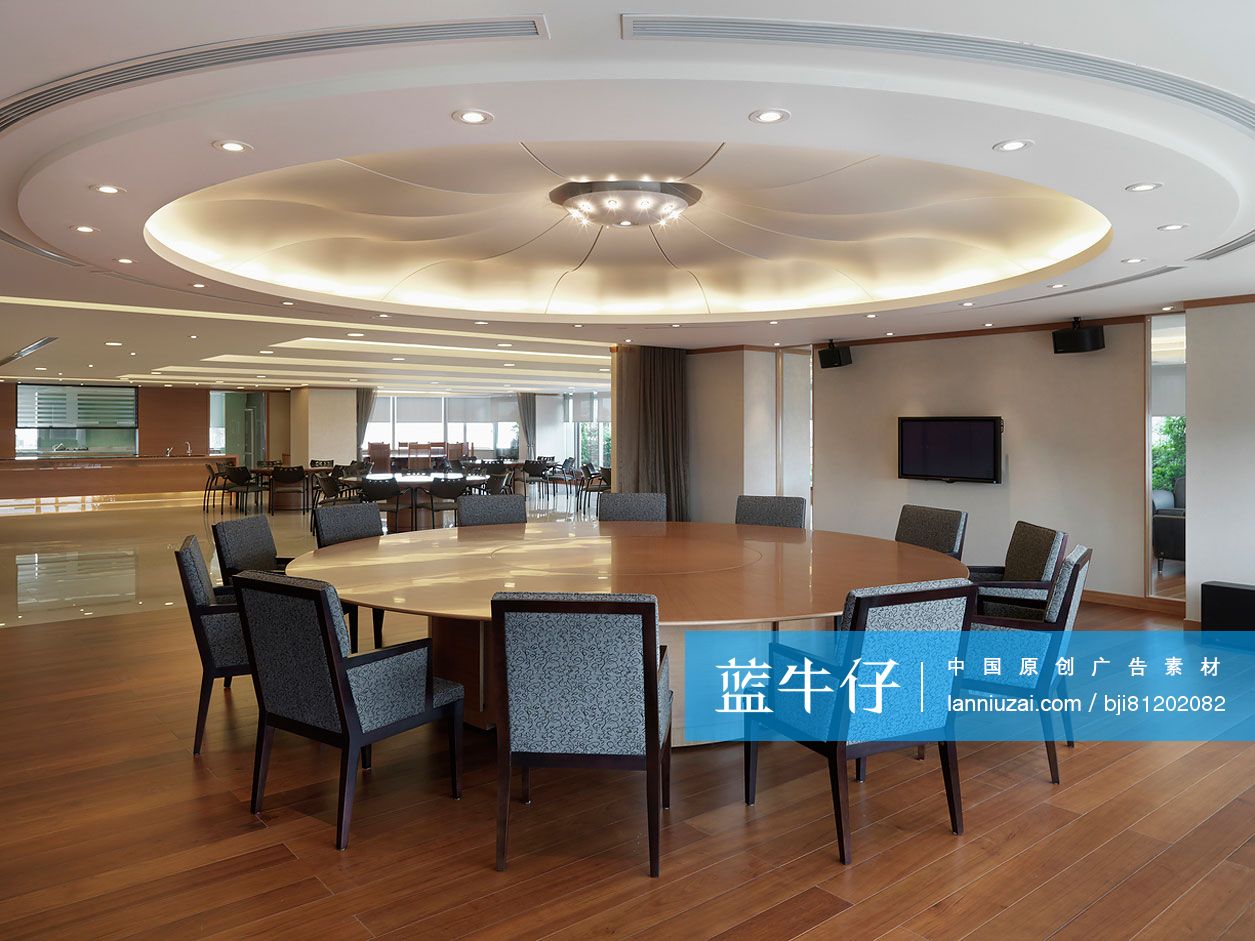 Circular board room with inset ceiling