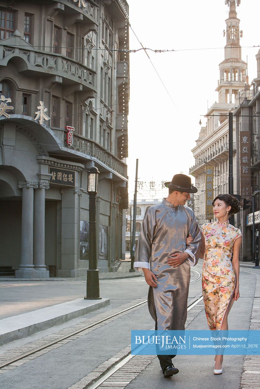 Young Chinese couple in 1930's Shanghai