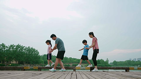 Family having fun in the park