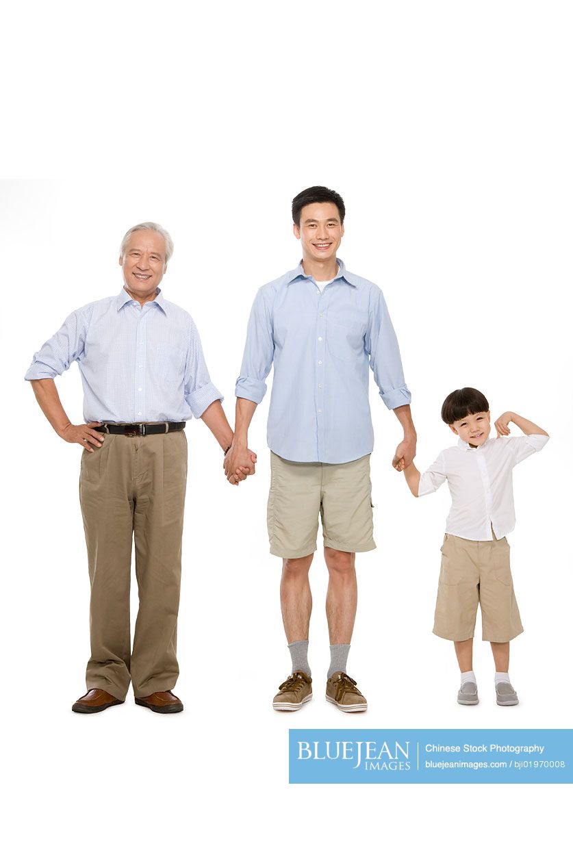 Portrait of three generations of Chinese males