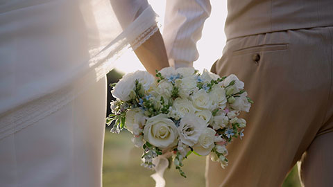 Sweet picture of older couple getting married