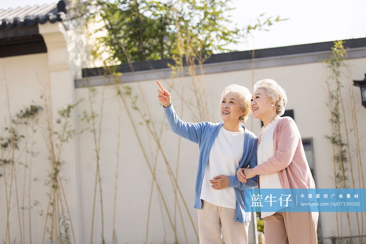 老年朋友们闲逛-蓝牛仔影像-中国原创广告影像素材