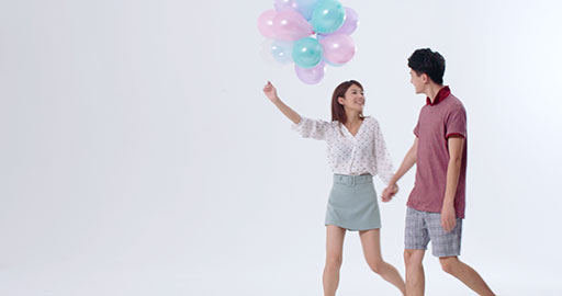 Cheerful young Chinese couple dating,4K