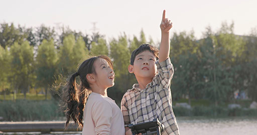 Happy Chinese children playing with remote control toy,4K