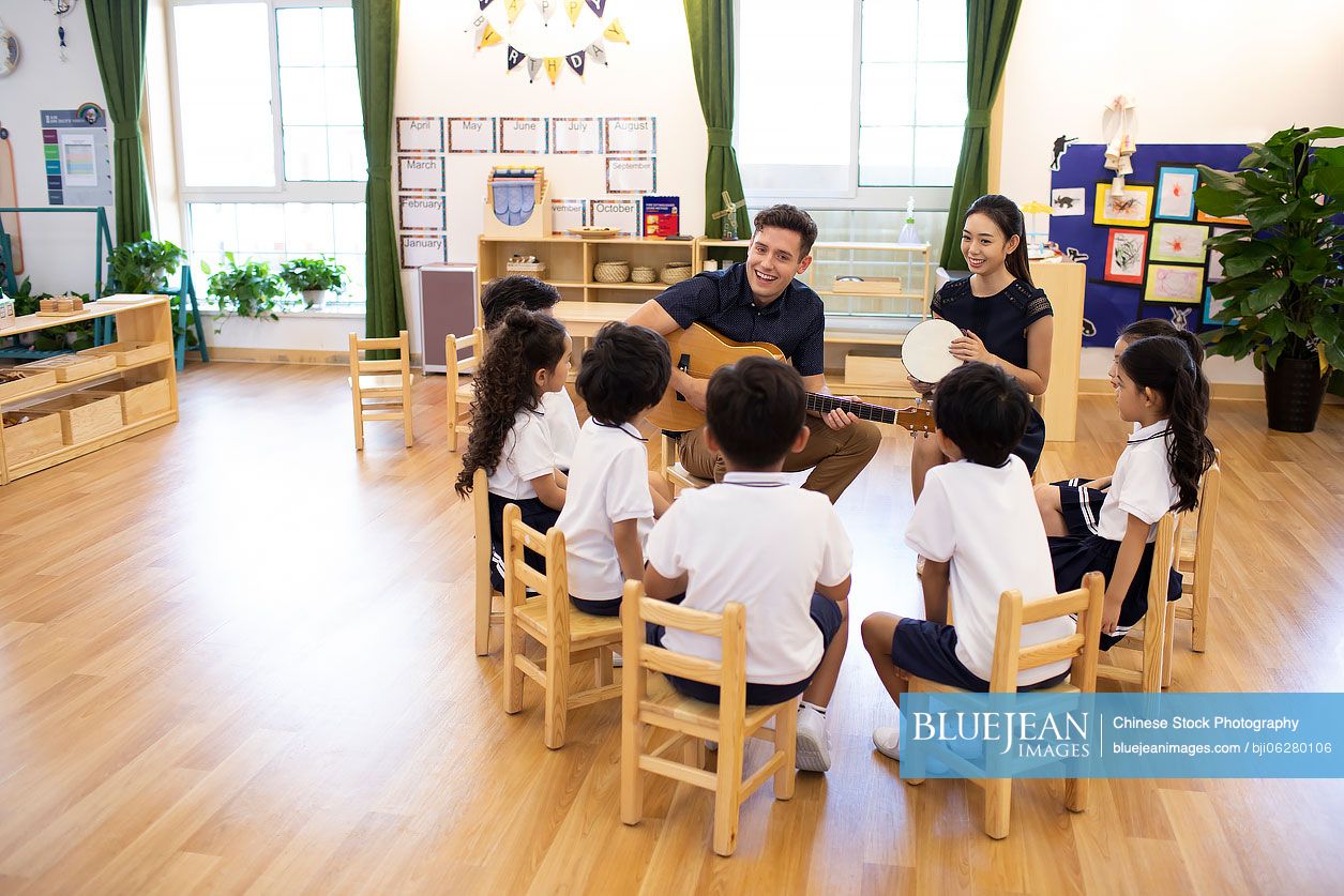Music class in kindergarten