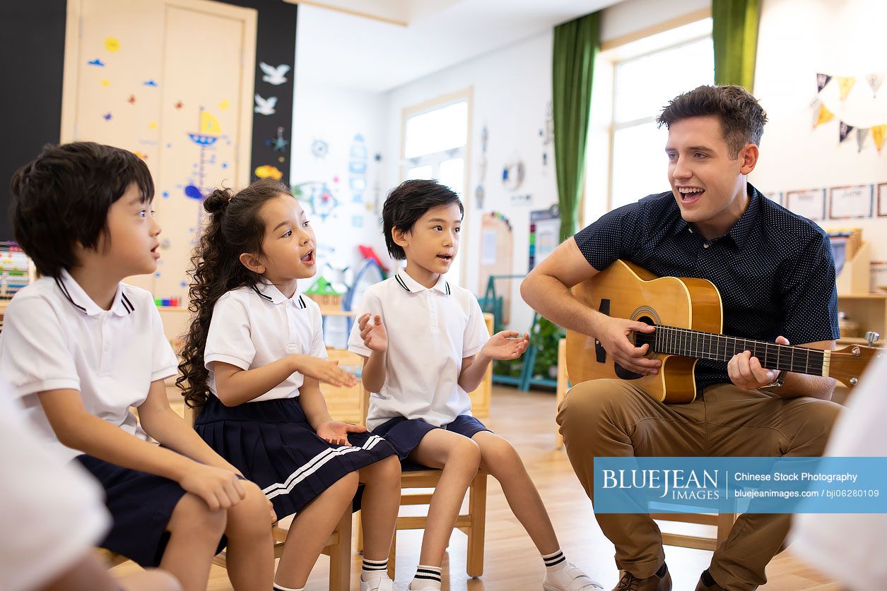 Music class in kindergarten