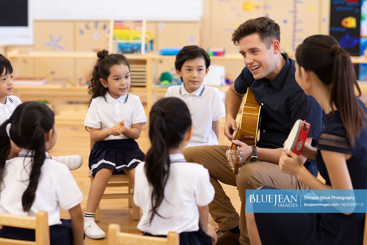 Music class in kindergarten