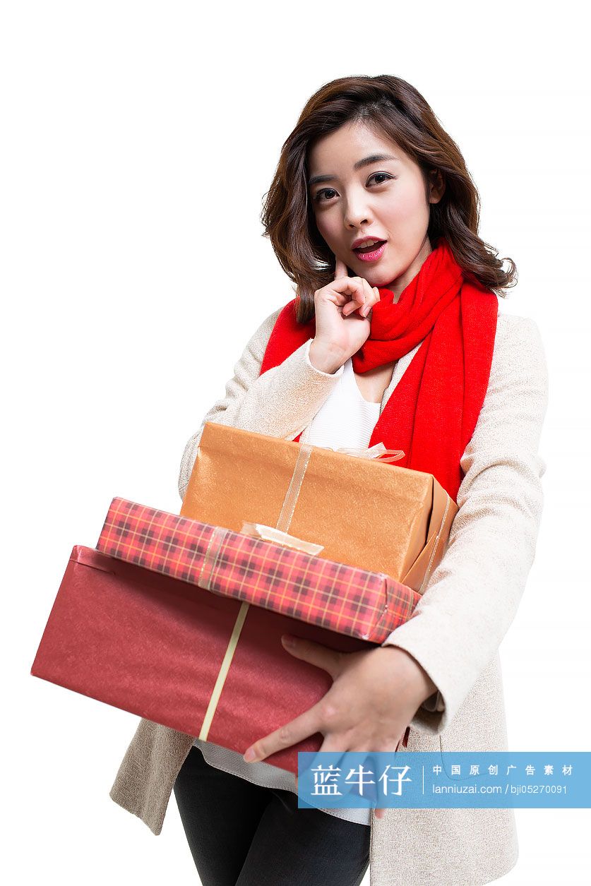 快乐的年轻女士庆祝新年