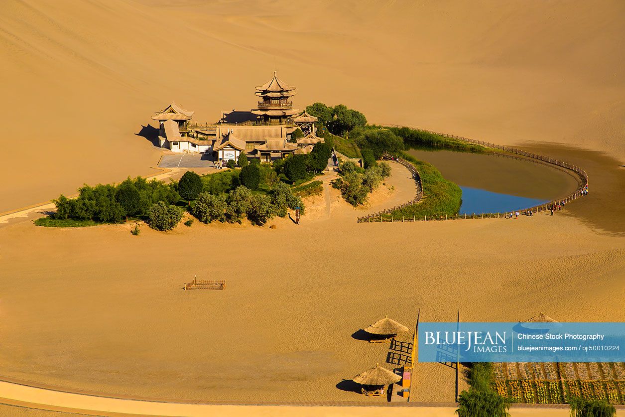 Crescent lake in Dunhuang, China