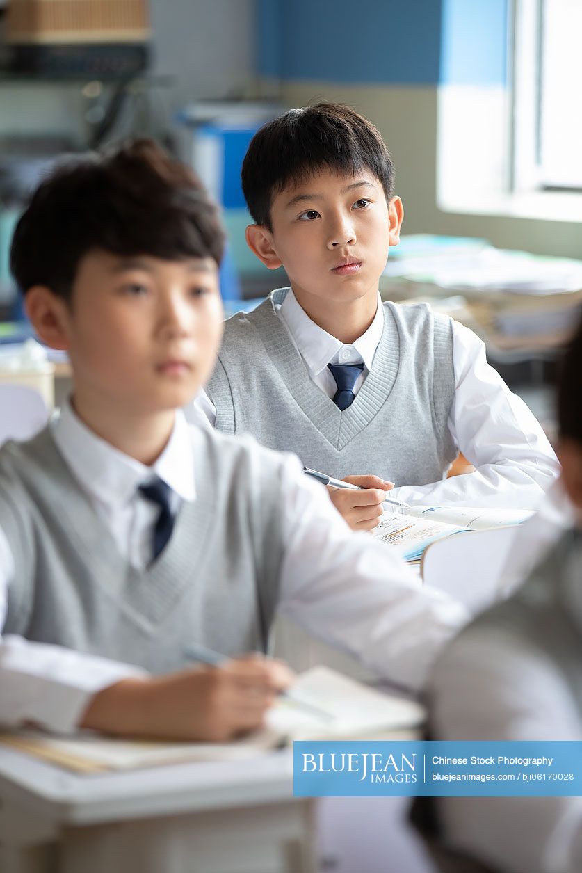 Chinese students learning in classroom