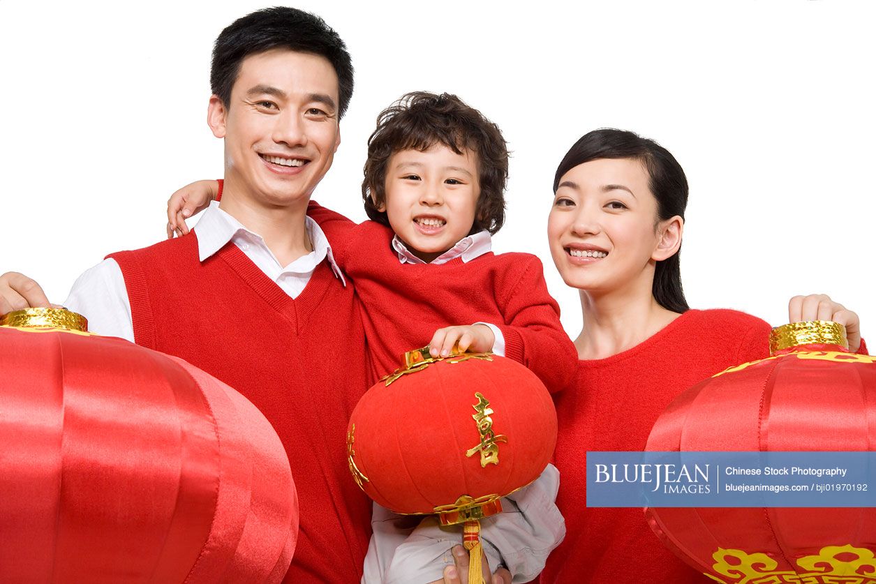 Family celebrating Chinese New Years