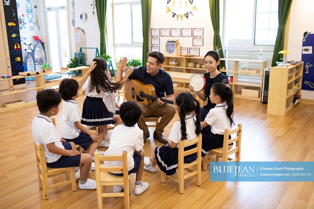 Music class in kindergarten