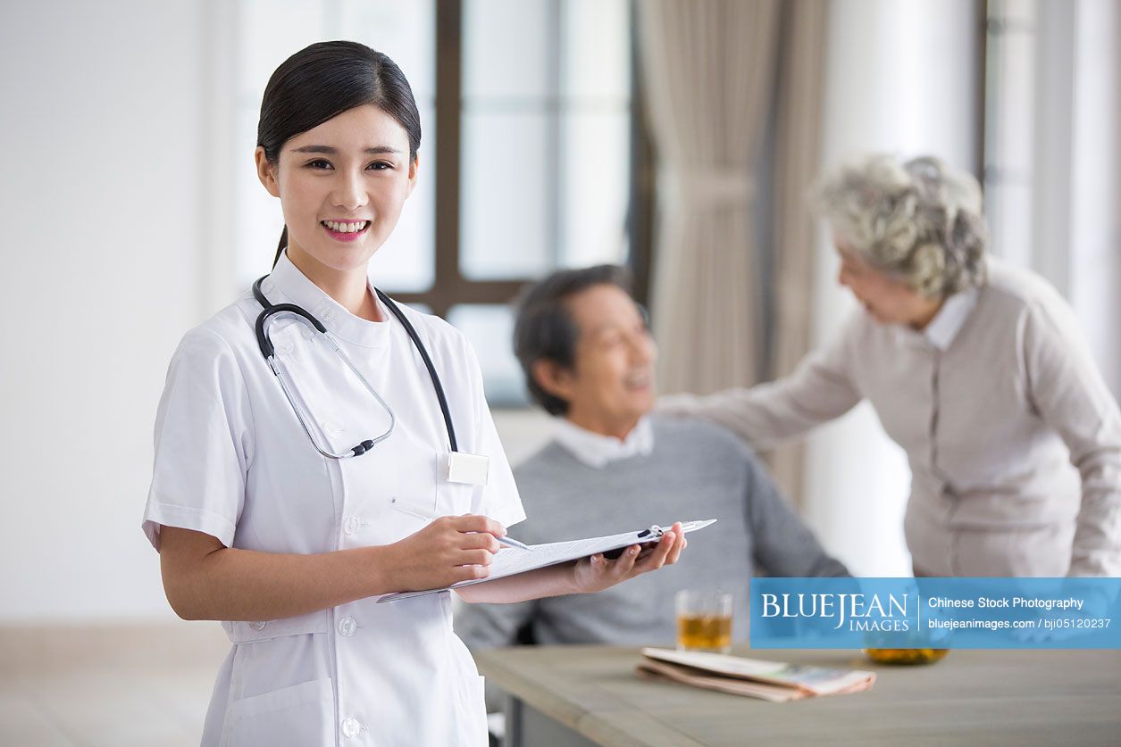 Confident Chinese nursing assistant