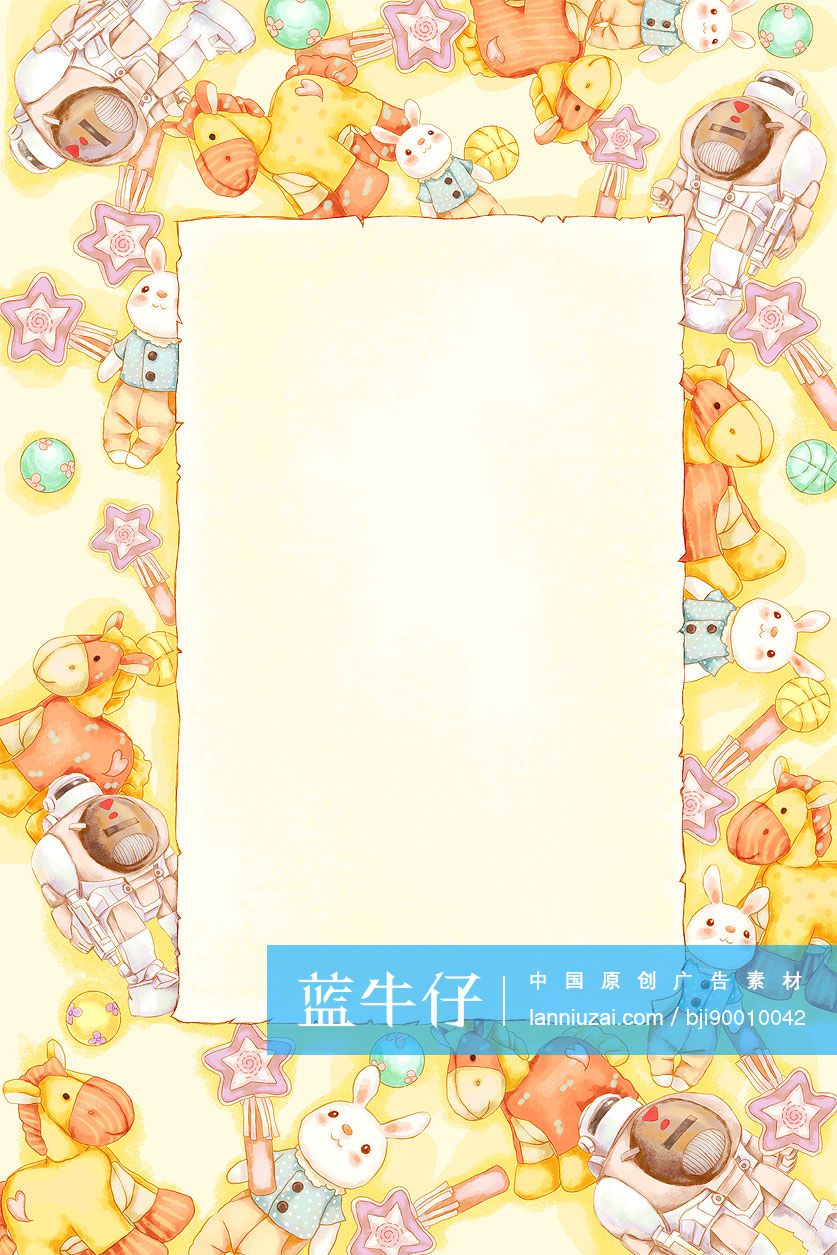 儿童节背景插画蓝牛仔影像中国原创广告影像素材