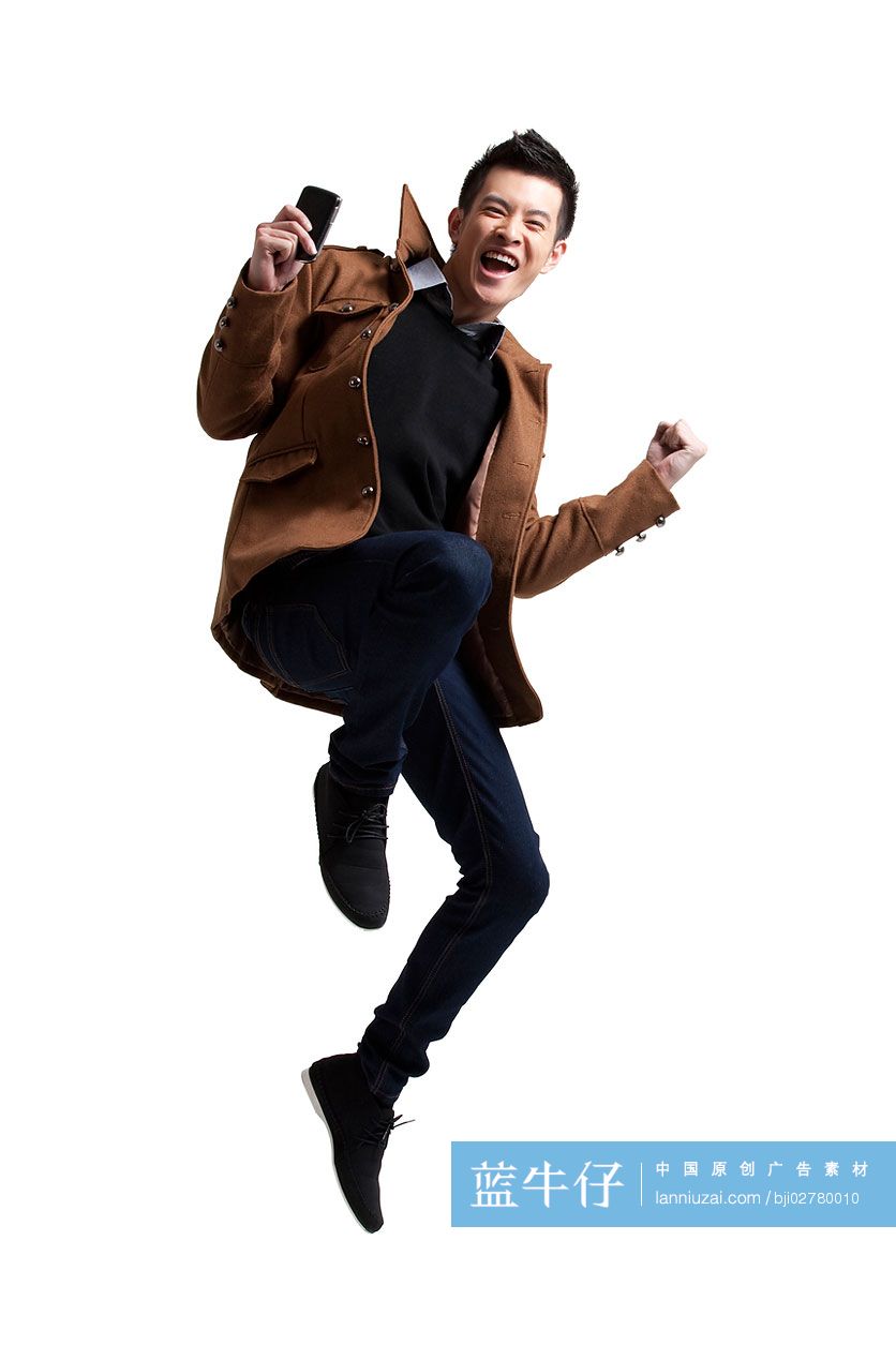 时尚青年男子和手机