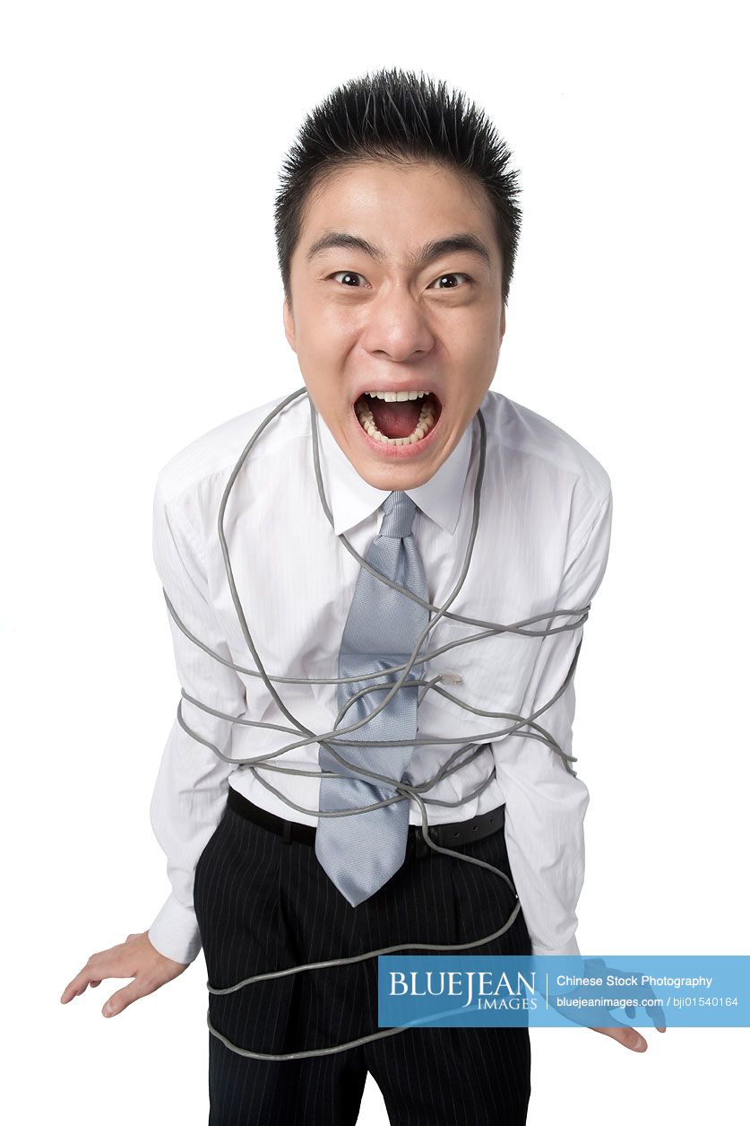 Chinese businessman bound by cables