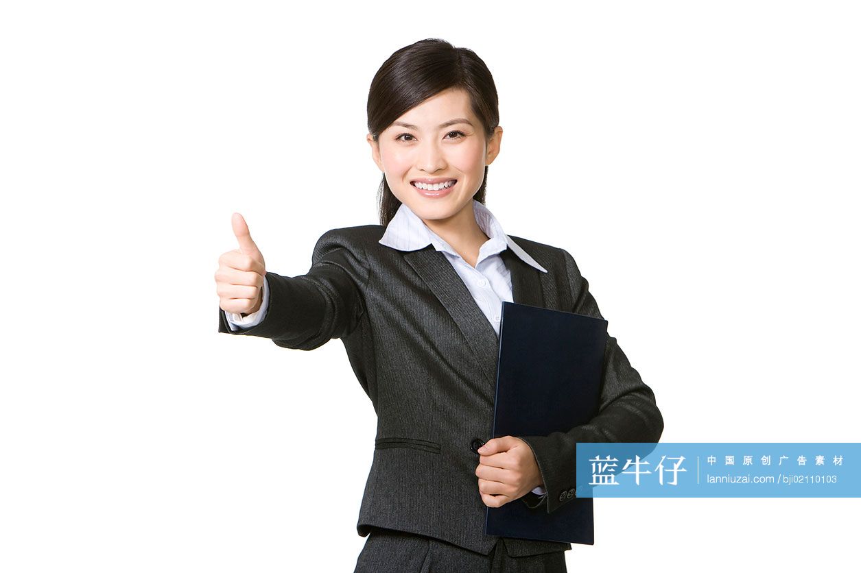 商务女士竖起大拇指