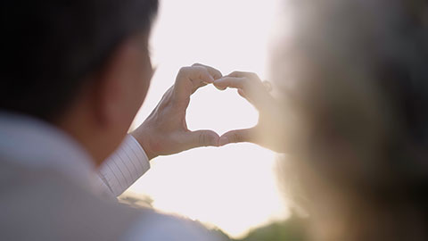 Sweet picture of older couple getting married