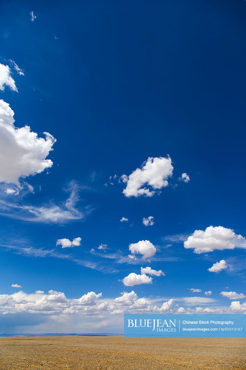 Sky and desert in Gansu province, China
