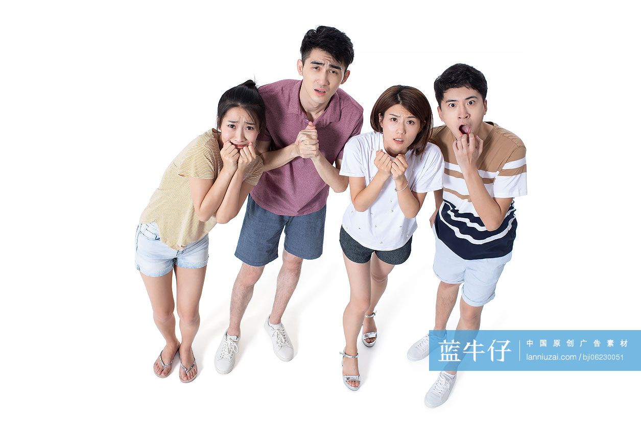 惊恐的年轻人