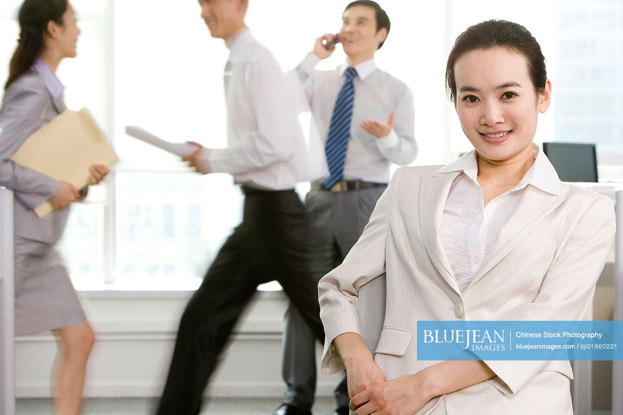 Chinese people working at the office